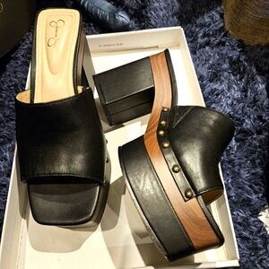 Jessica SimpsonWomen's Charlete Studded Platform Wedge Sandals Size 8